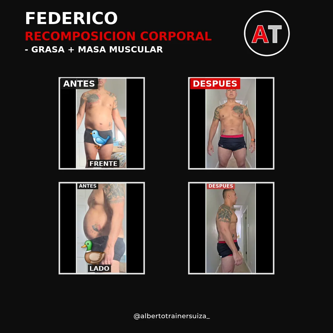 Caso real de Federico, 49 años, cinco meses, menos grasa y más músculo