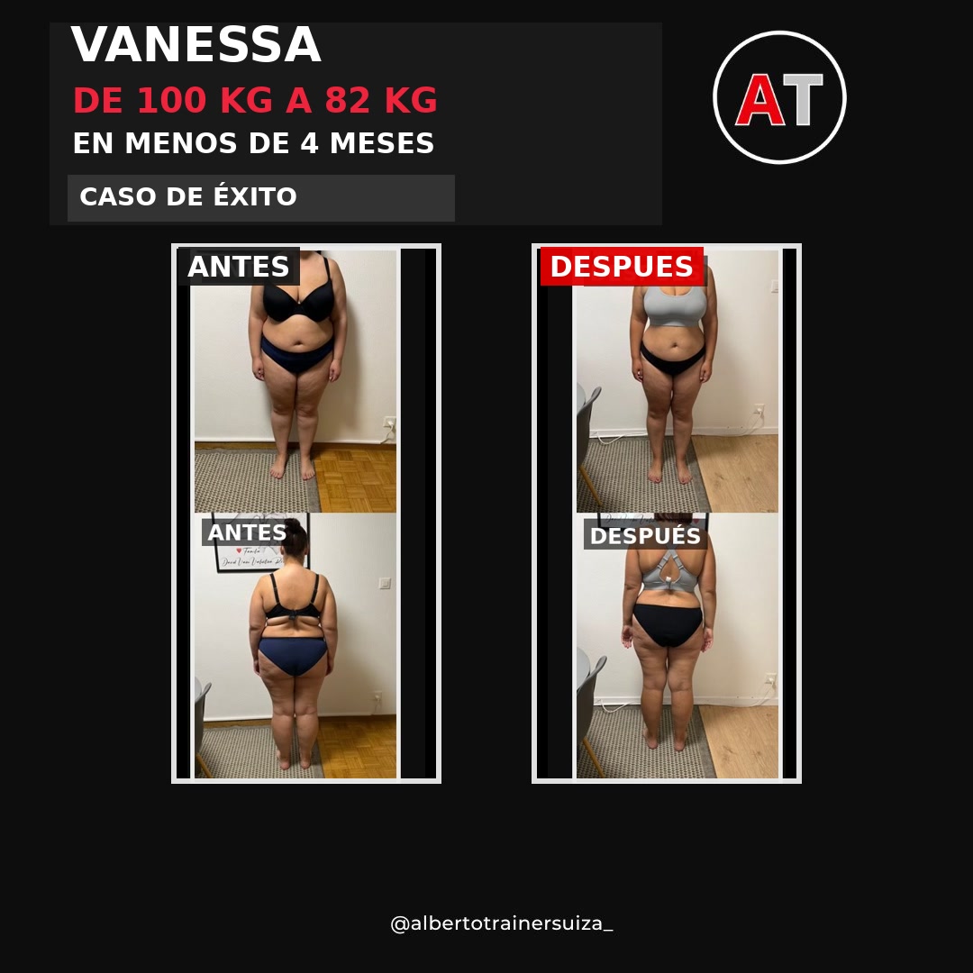Caso real de Vanessa: de 100 kg a 82 kg en menos de 4 meses